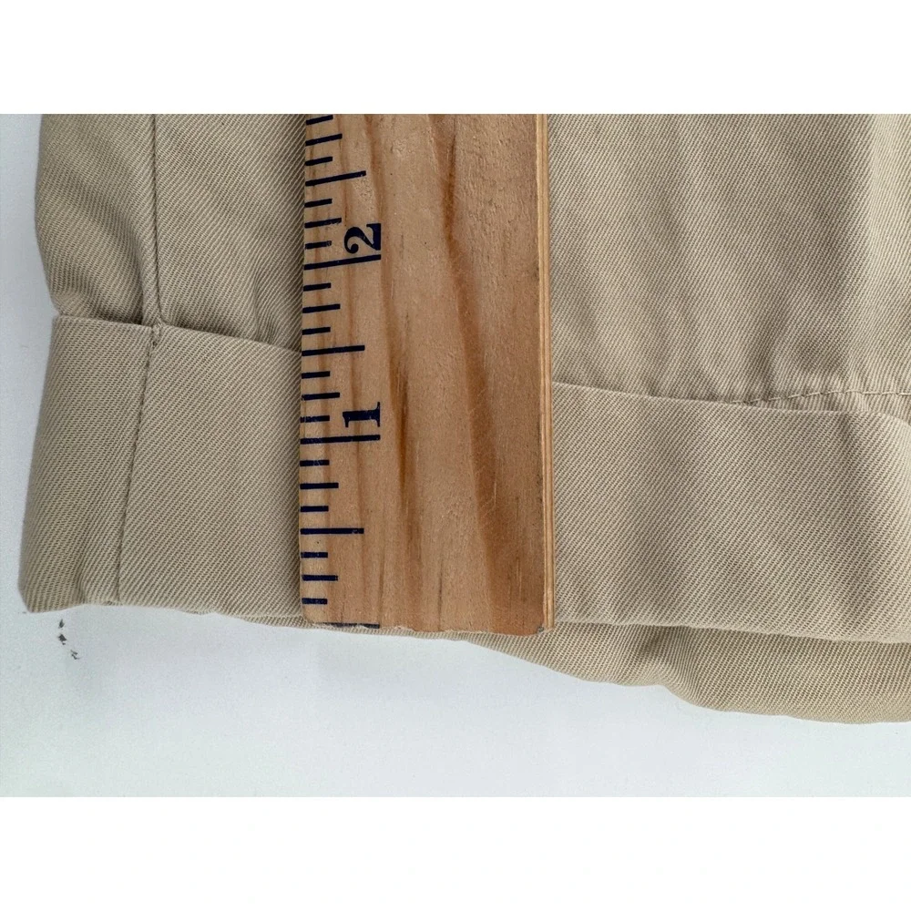 Polo Ralph Lauren Men's Khaki Pleated Chino Pants‎ Size 38x34 Spot on front see